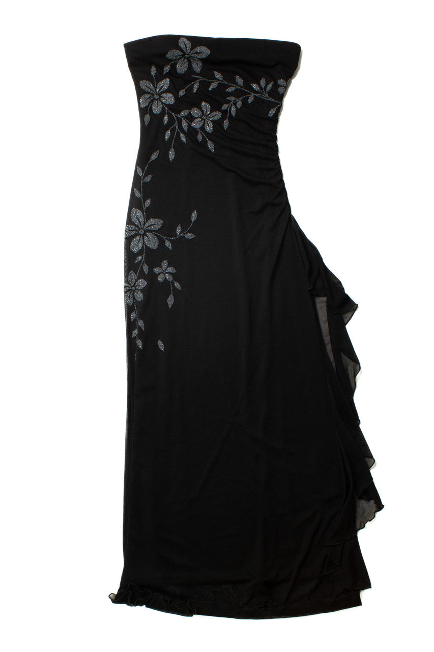I.N. Floral Bead Strapless Dress