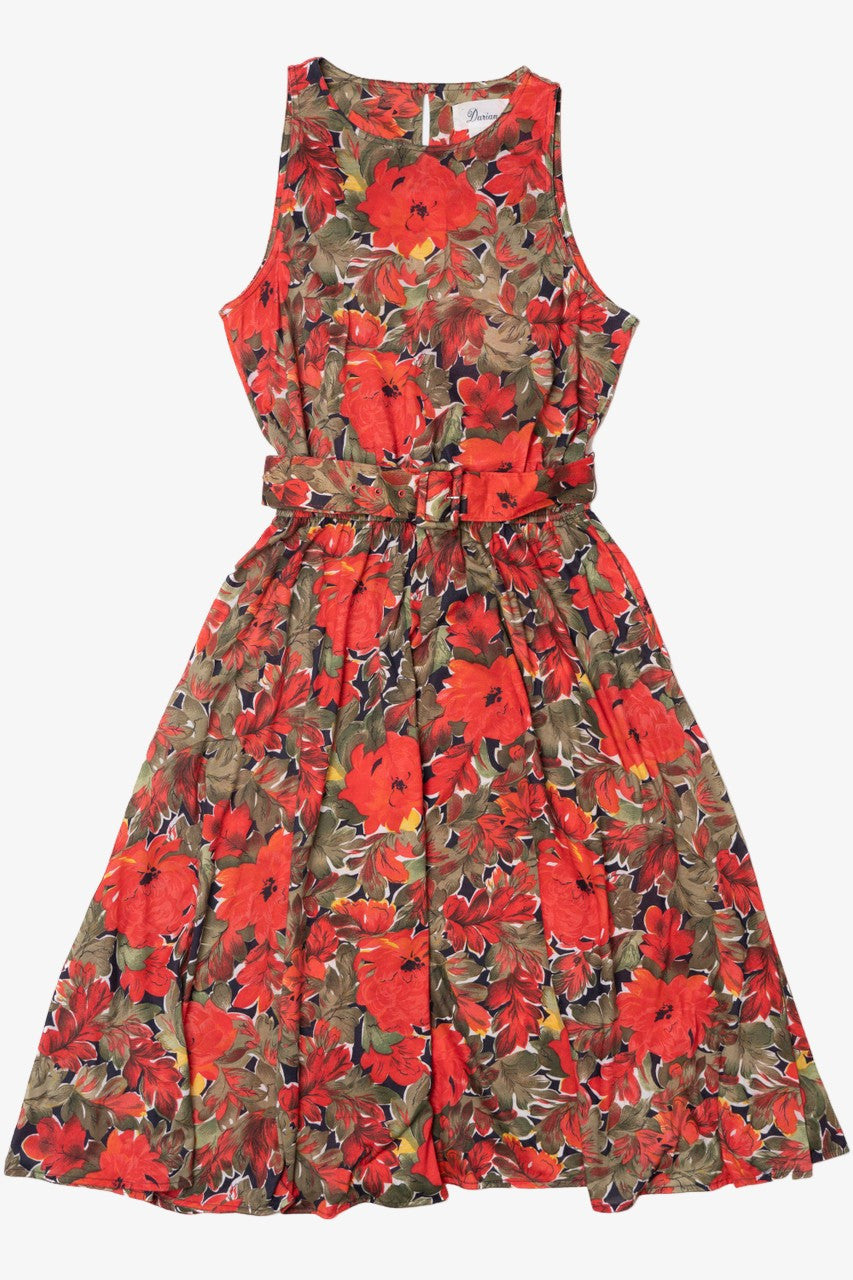 Vintage Red Poppy Darian Dress With Matching Belt