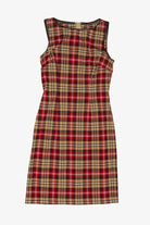 Vintage Red Plaid Sleeveless Midi Dress (1990s)