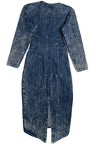 Vintage Acid Wash Denim Snap Button Contempo Casuals Dress