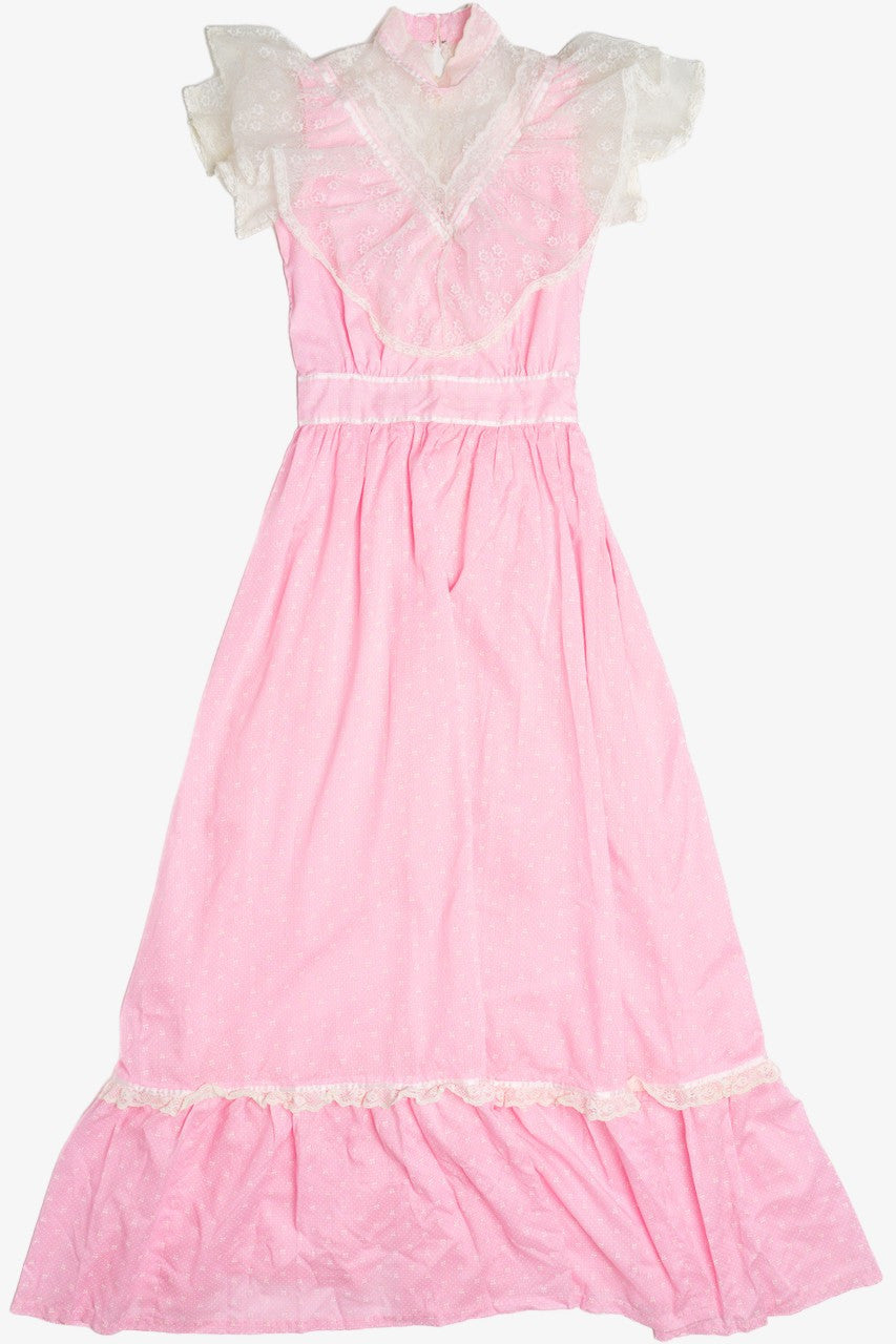 Vintage Pretty In Pink Prairie Dress