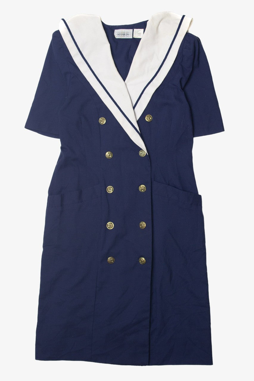 Vintage Navy Blue Sailor Dress