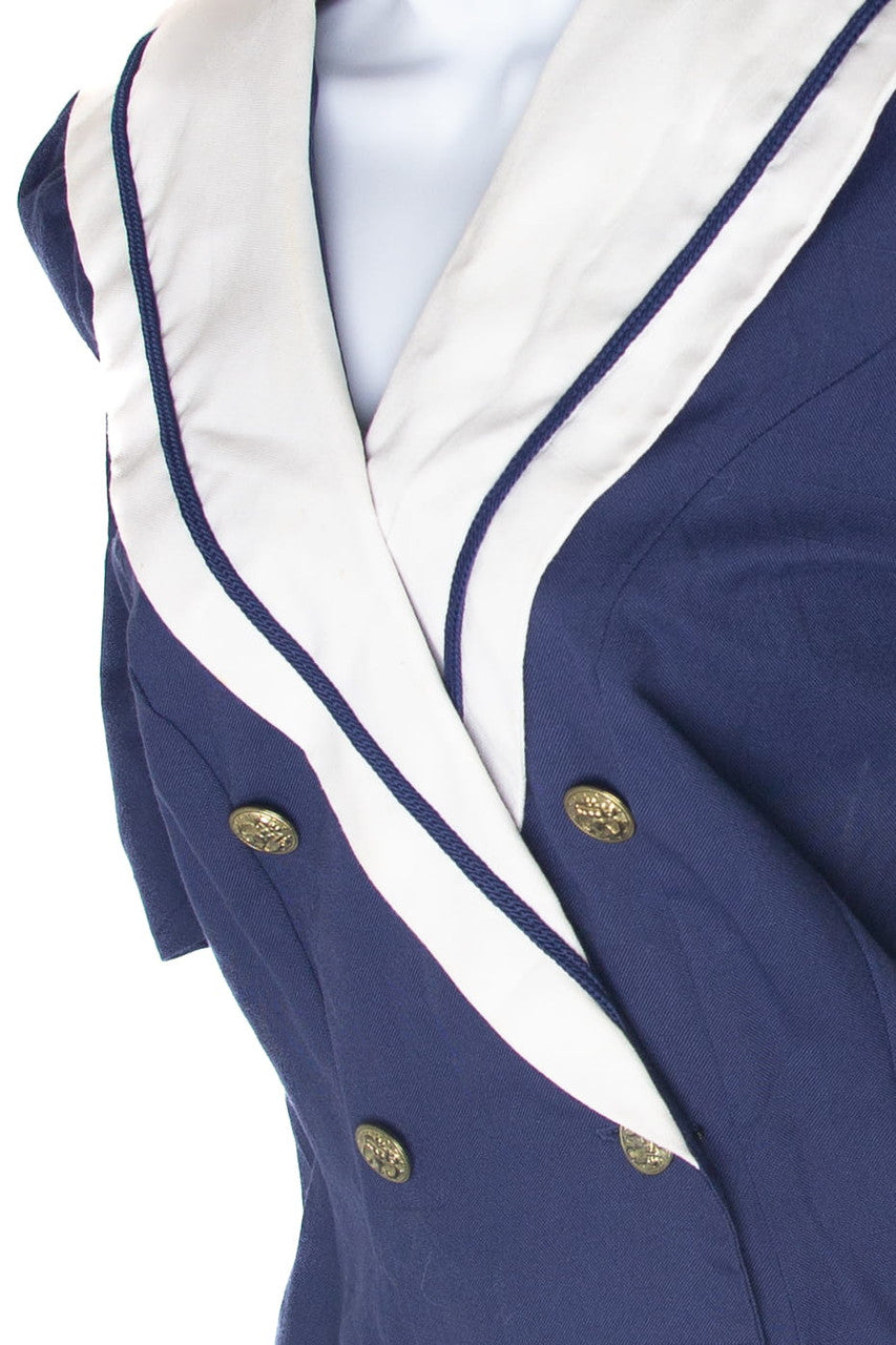 Vintage Navy Blue Sailor Dress