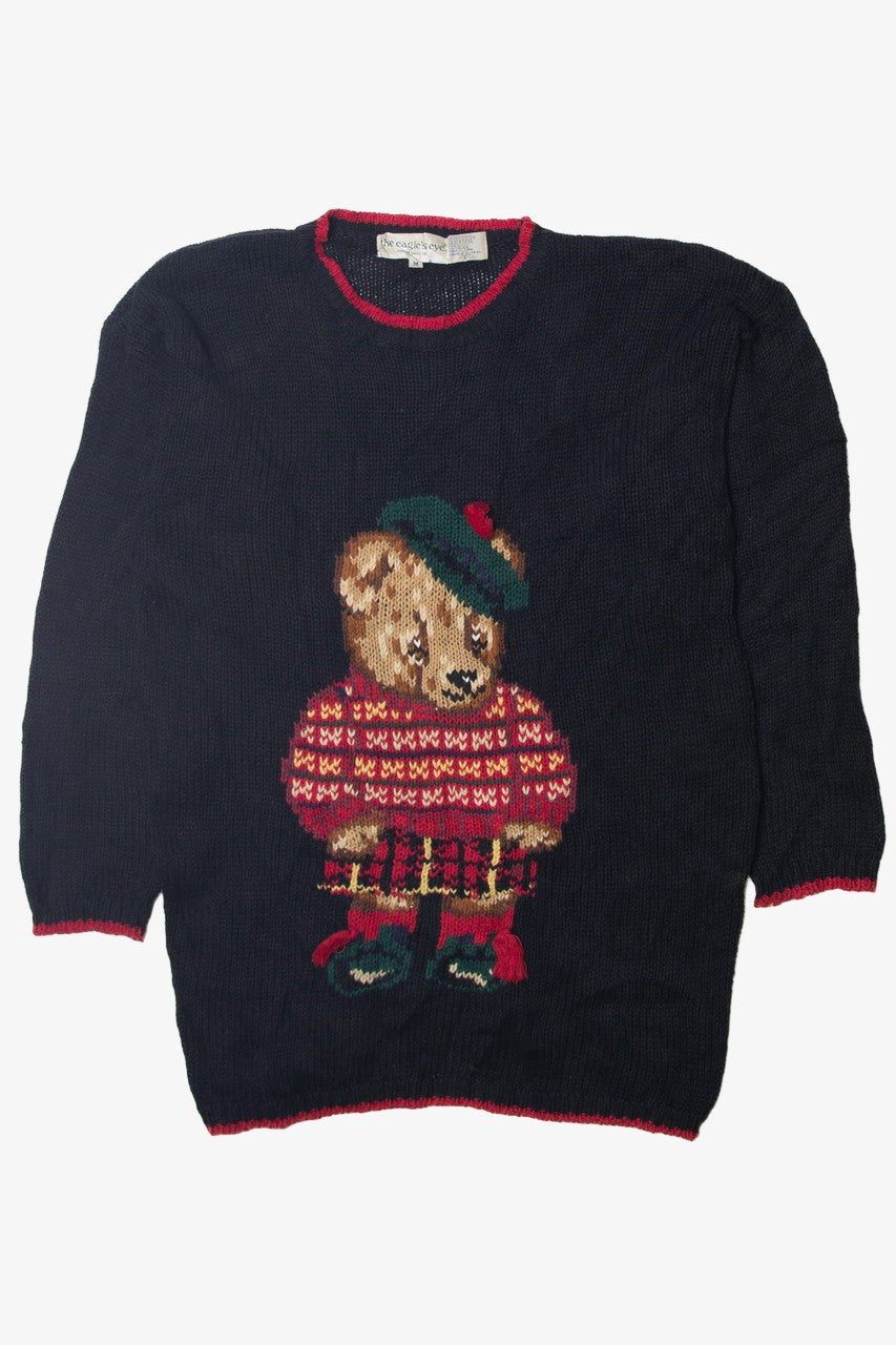 Vintage Bear With Kilt Sweater Dress