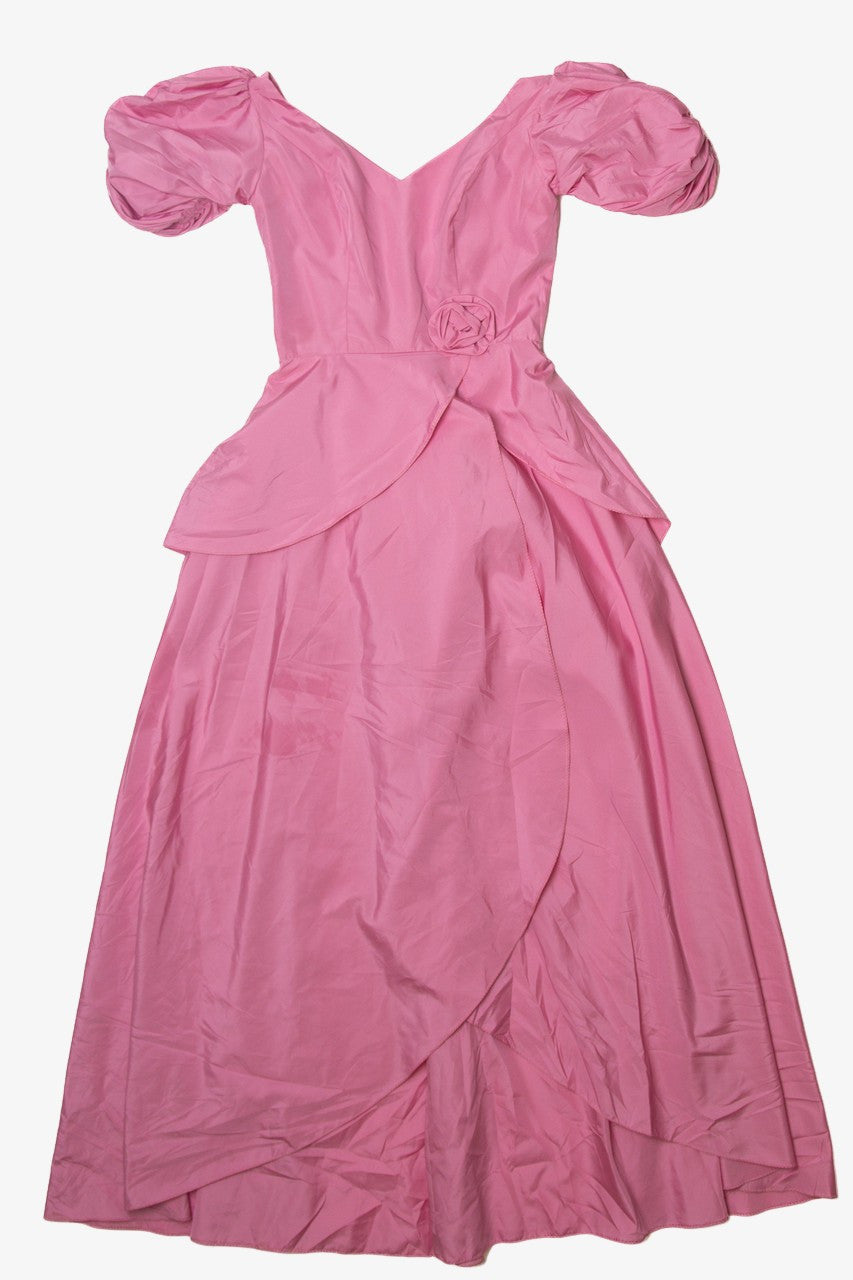 Vintage Puffy Sleeve Prom Dress