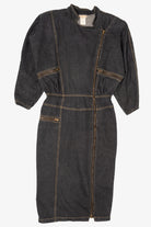 Vintage Denim Biker Zip-Up Dress (1980s)