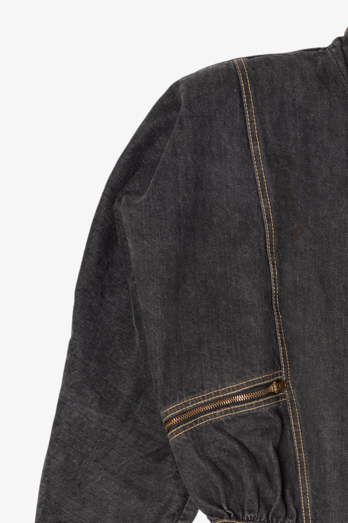 Vintage Denim Biker Zip-Up Dress (1980s)