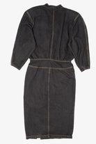 Vintage Denim Biker Zip-Up Dress (1980s)