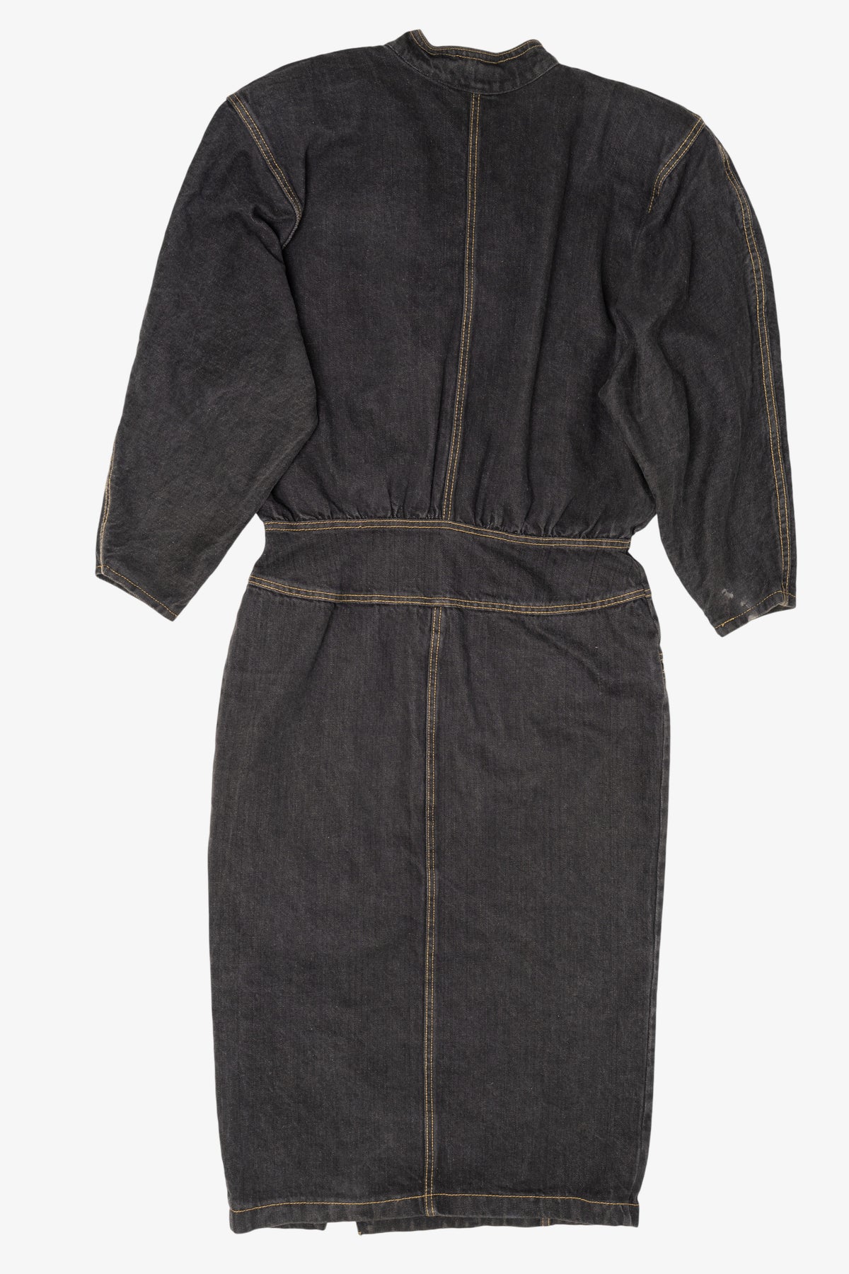 Vintage Denim Biker Zip-Up Dress (1980s)