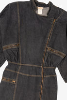 Vintage Denim Biker Zip-Up Dress (1980s)