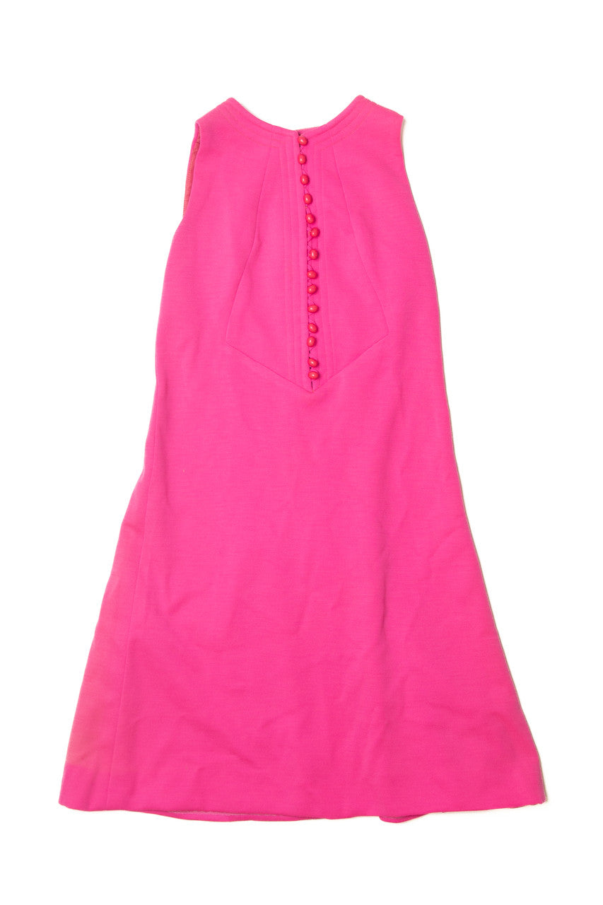 Vintage  Hot Pink Mod Dress (1970s)