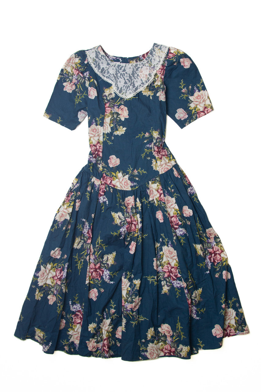 Vintage Milanzo Floral Pattern Dress (1980s)