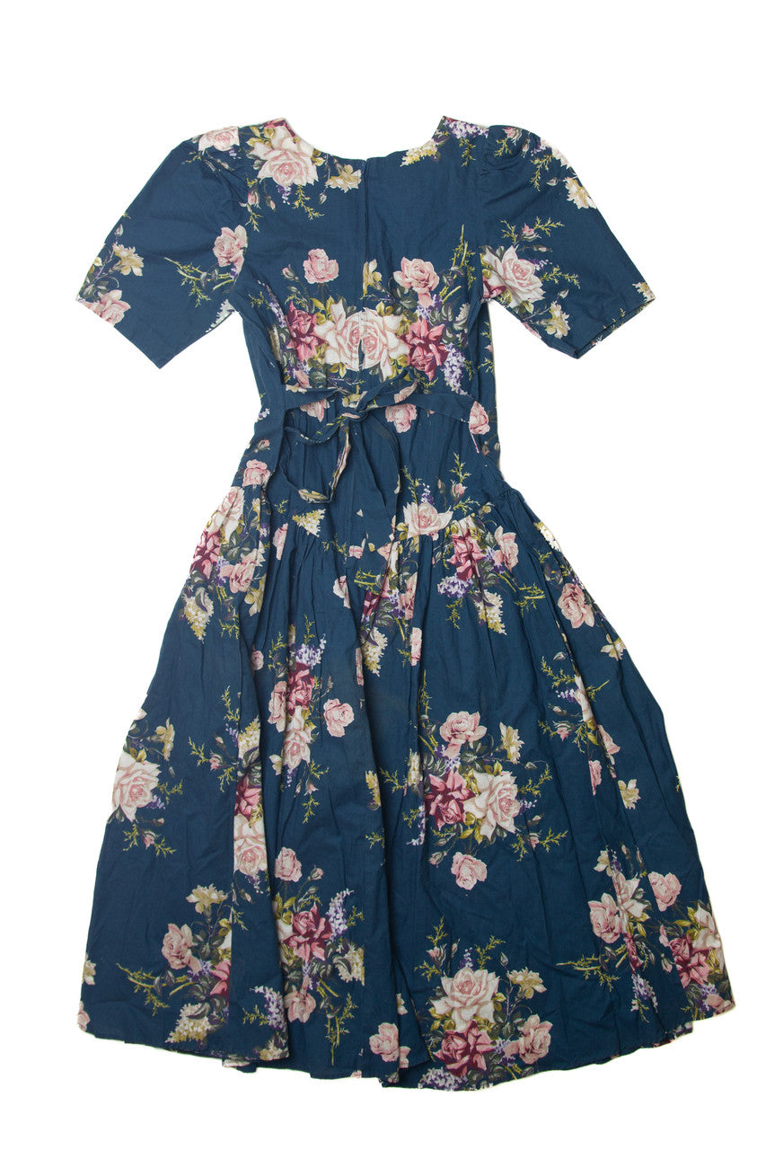 Vintage Milanzo Floral Pattern Dress (1980s)