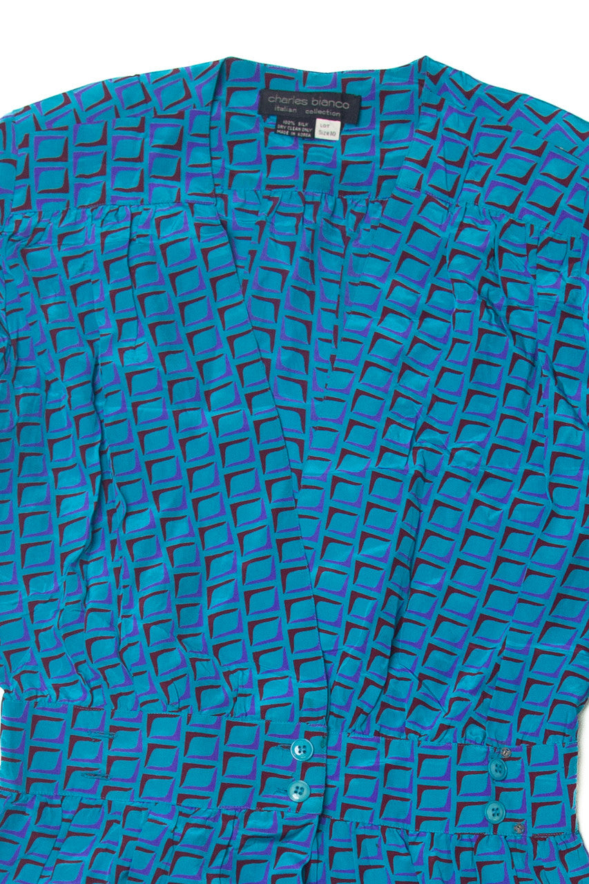 Vintage Charles Bianco Patterned Dress (1980s)