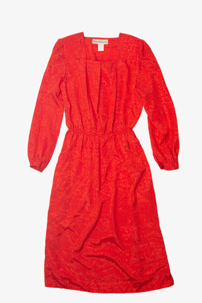 Vintage  Rhodes Collection Red Animal Print Dress