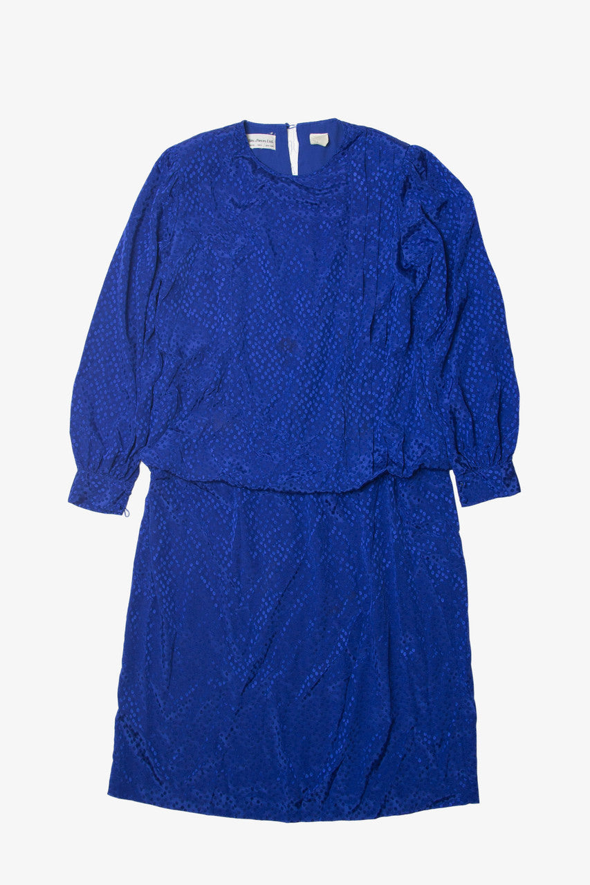 Vintage Bits and Pieces Blue Blouson Dress