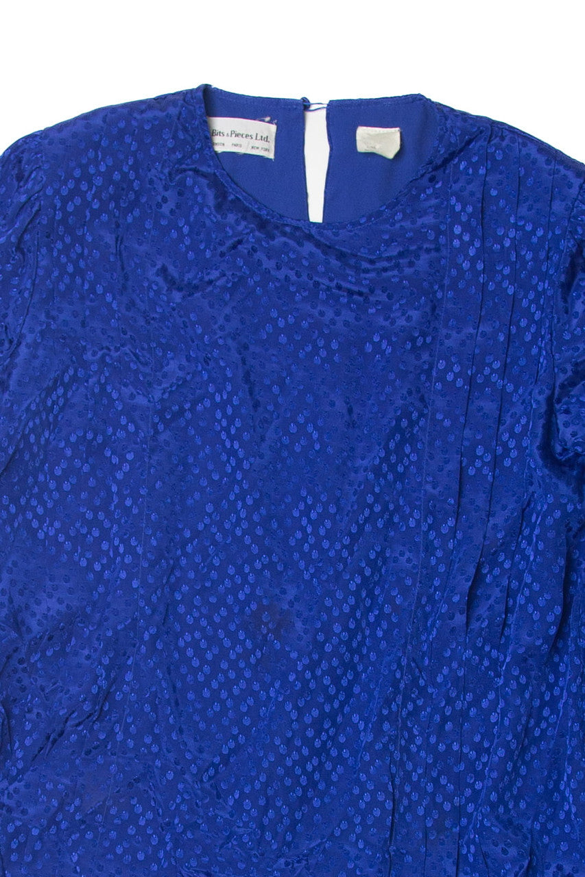 Vintage Bits and Pieces Blue Blouson Dress