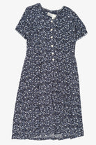 Vintage Navy Blue Kathie Lee Floral Dress (1990s)
