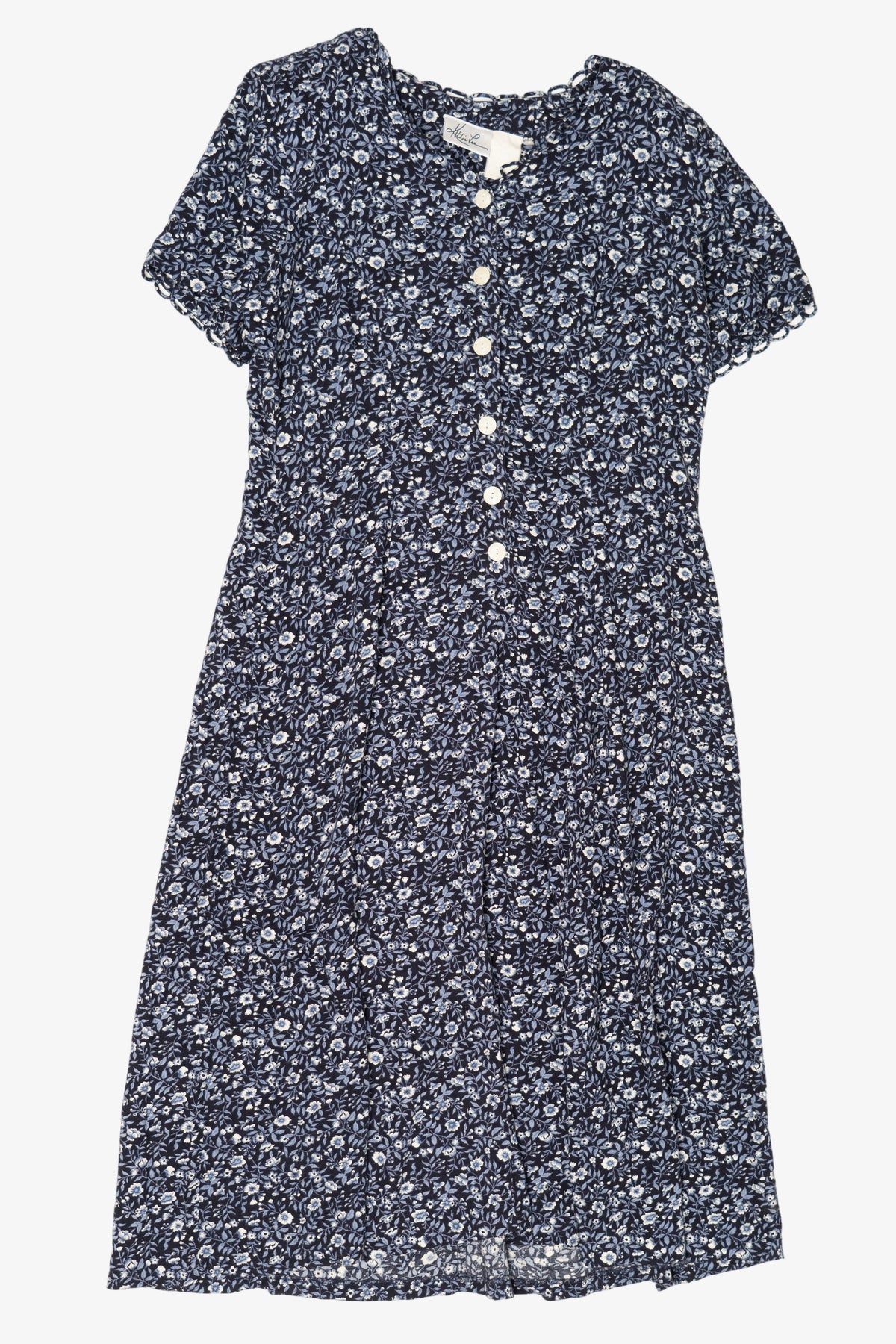 Vintage Navy Blue Kathie Lee Floral Dress (1990s)