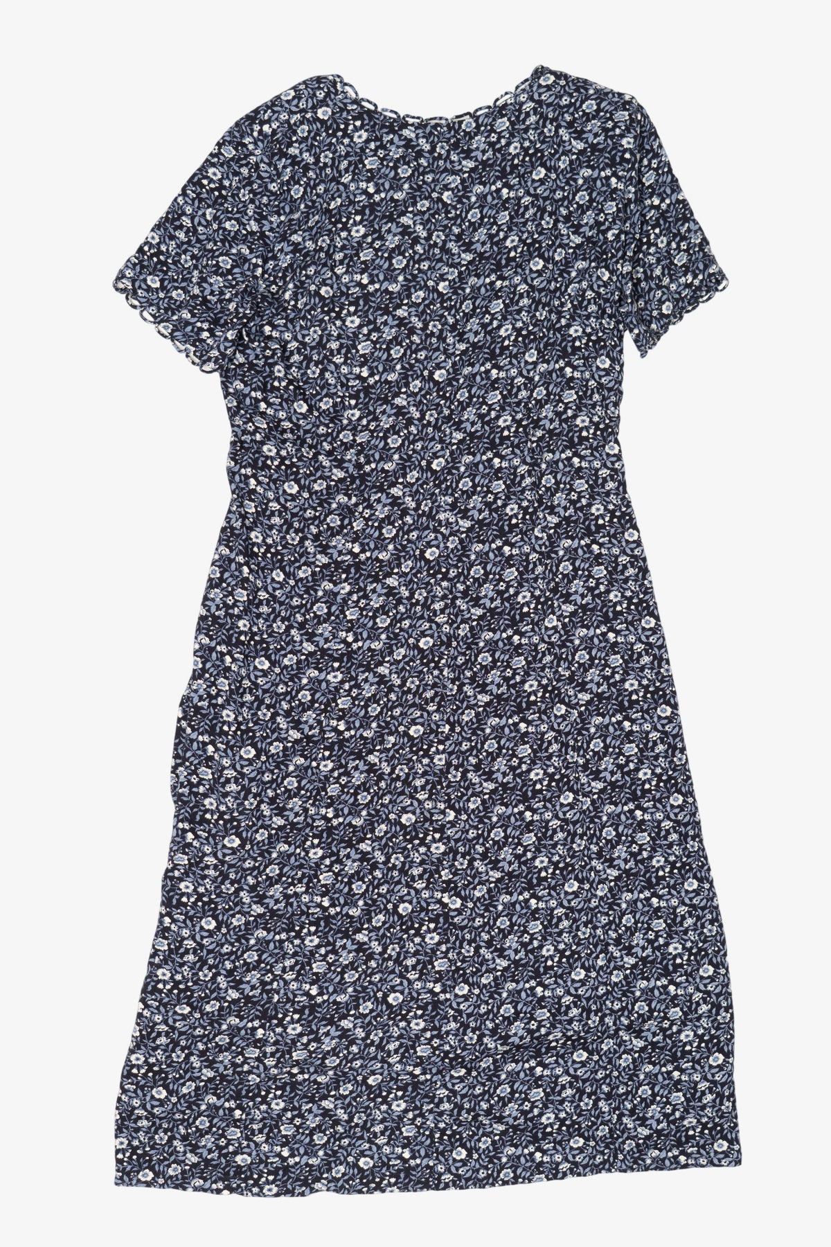 Vintage Navy Blue Kathie Lee Floral Dress (1990s)