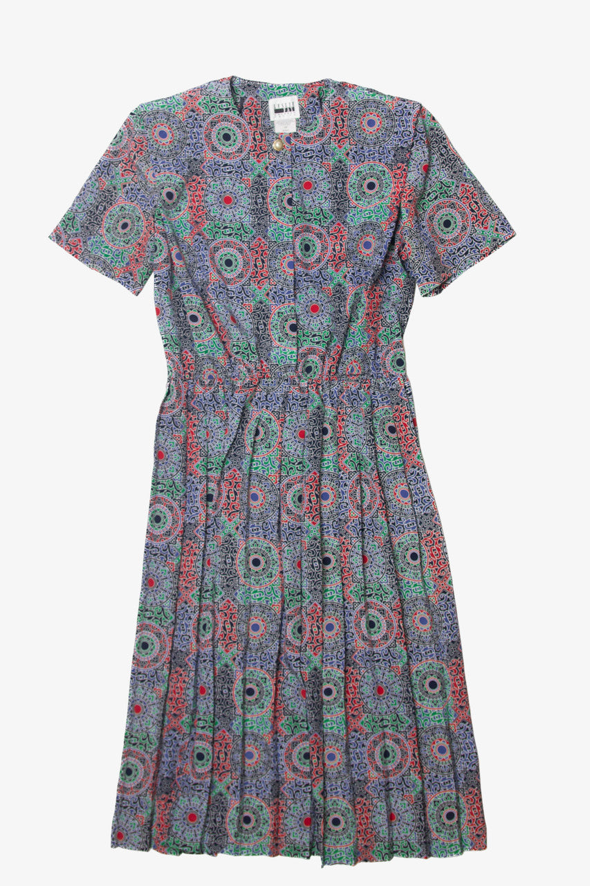 leslie fay dresses vintage Vintage Leslie Fay Patterned Dress (1970s)
