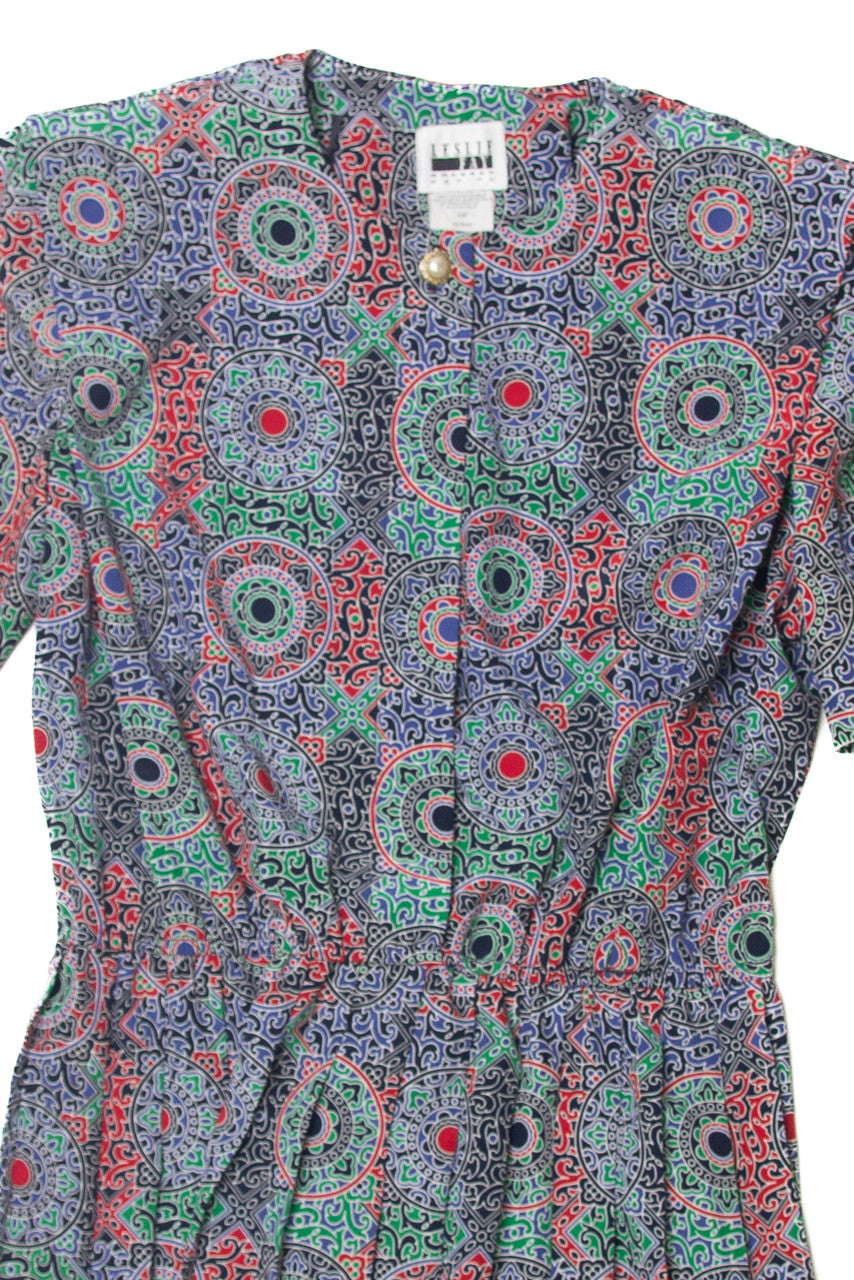 Vintage Leslie Fay Patterned Dress (1970s) – Ragstock