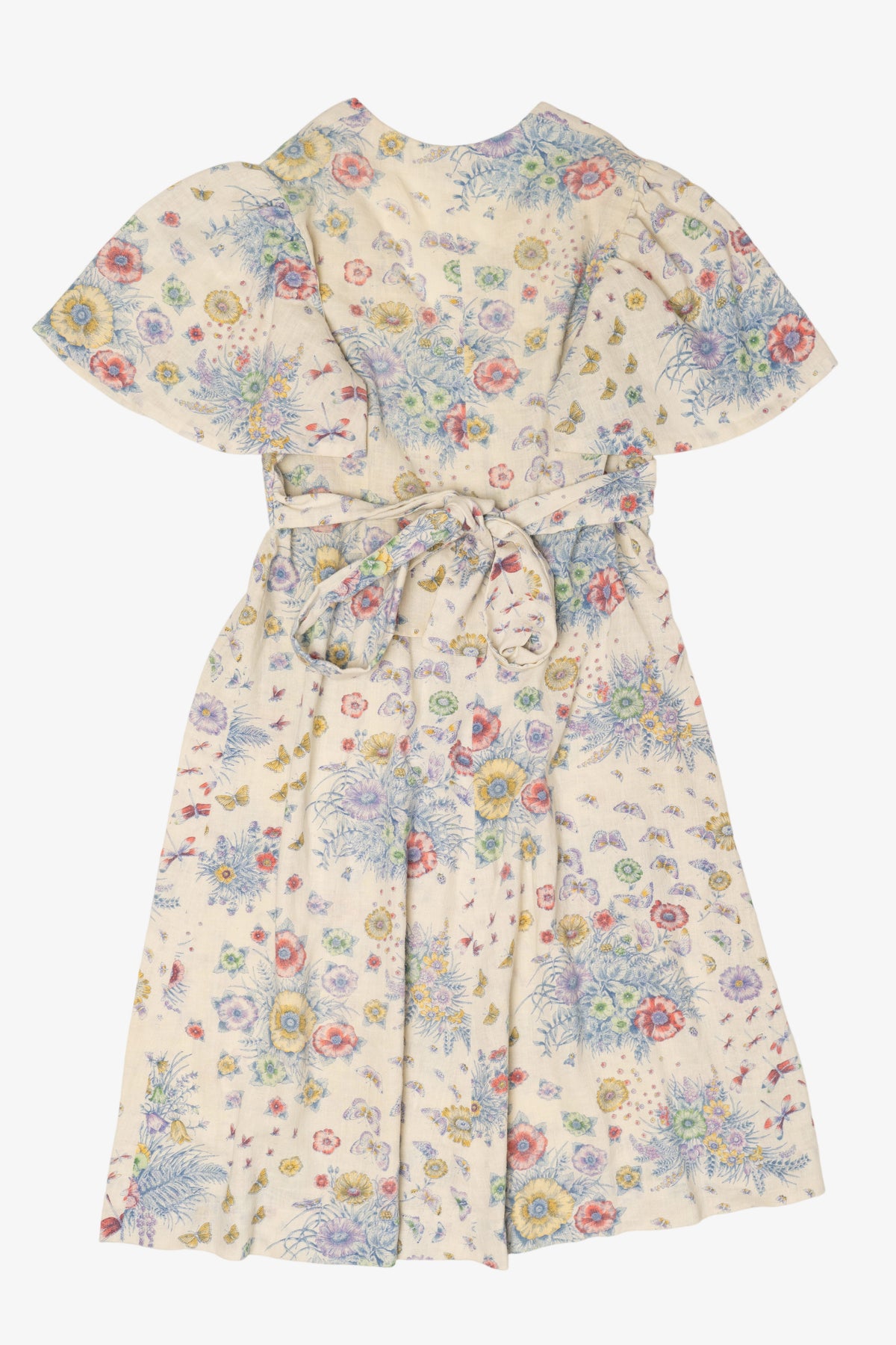 Vintage Spring V-Neck A Line Floral Dress (1990s)