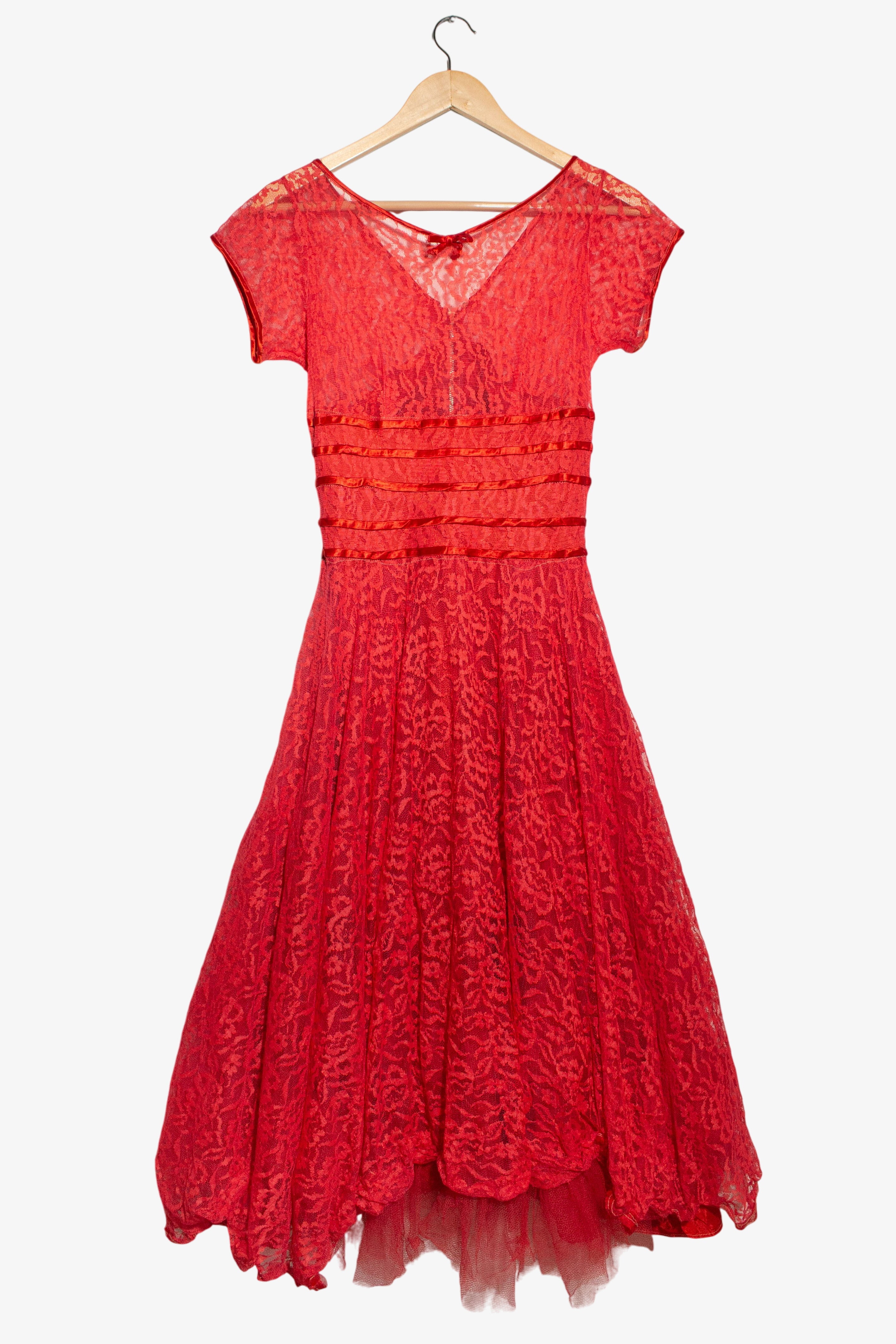 Vintage Red Lace Dress (1990s)