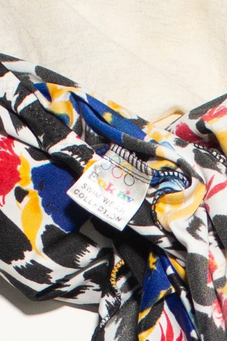 Vintage Multicolor Leopard Print Swim Dress (1980s)