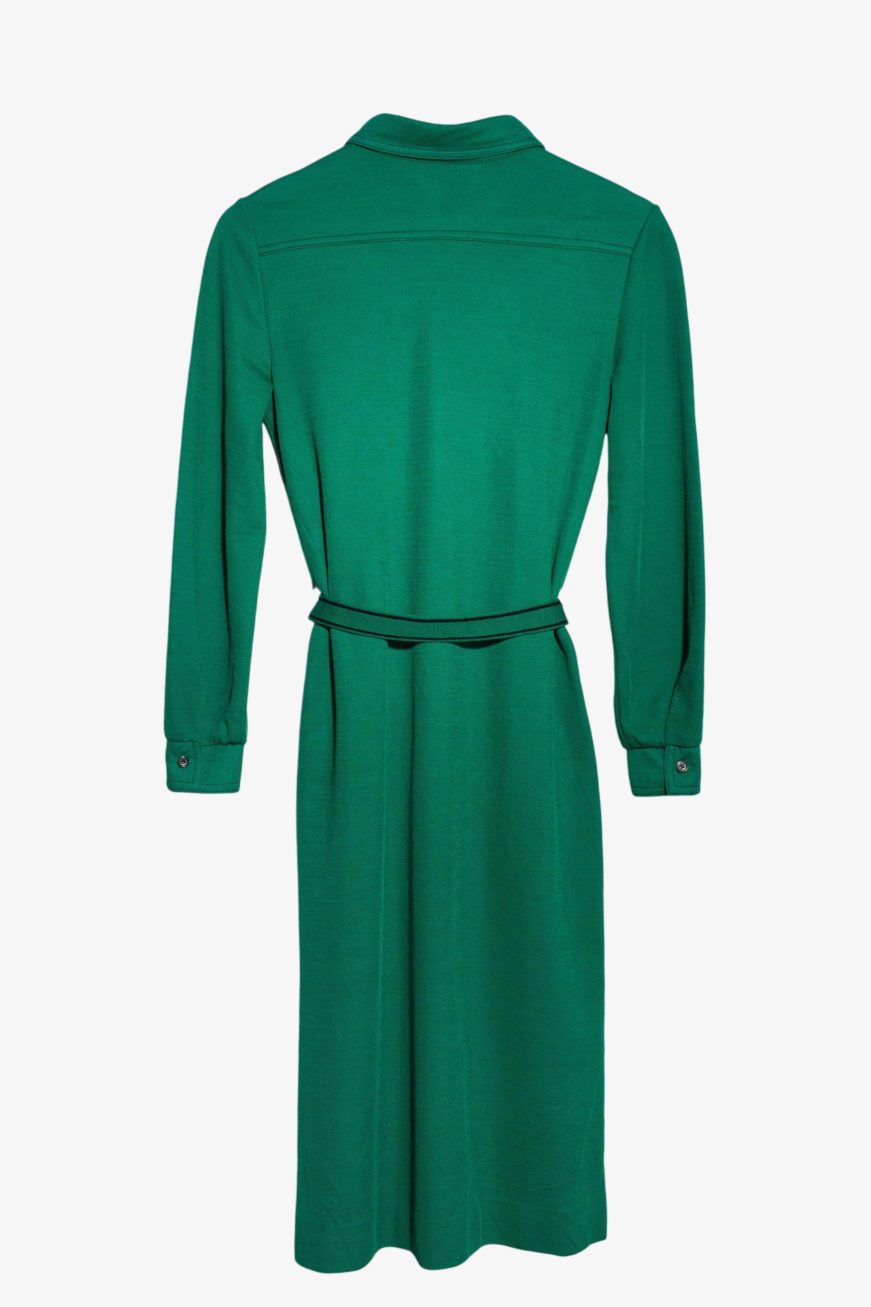 Vintage Green Polo Collar Dress (1970s)