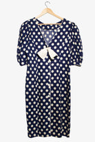 Vintage Polka Dot Button Up Dress (1970s)