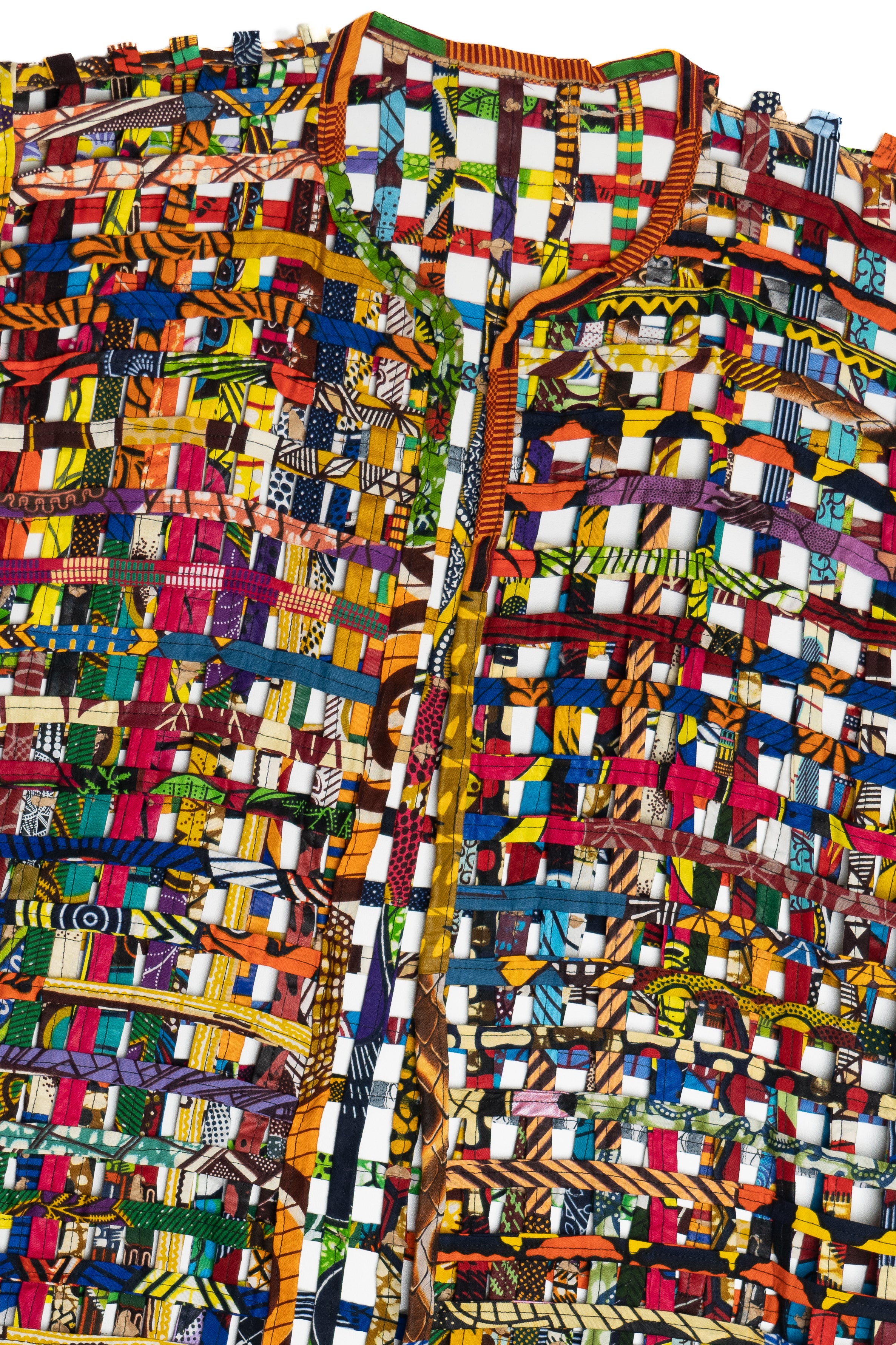 Vintage Open Weave Fiber Art Long Vest (2000s)