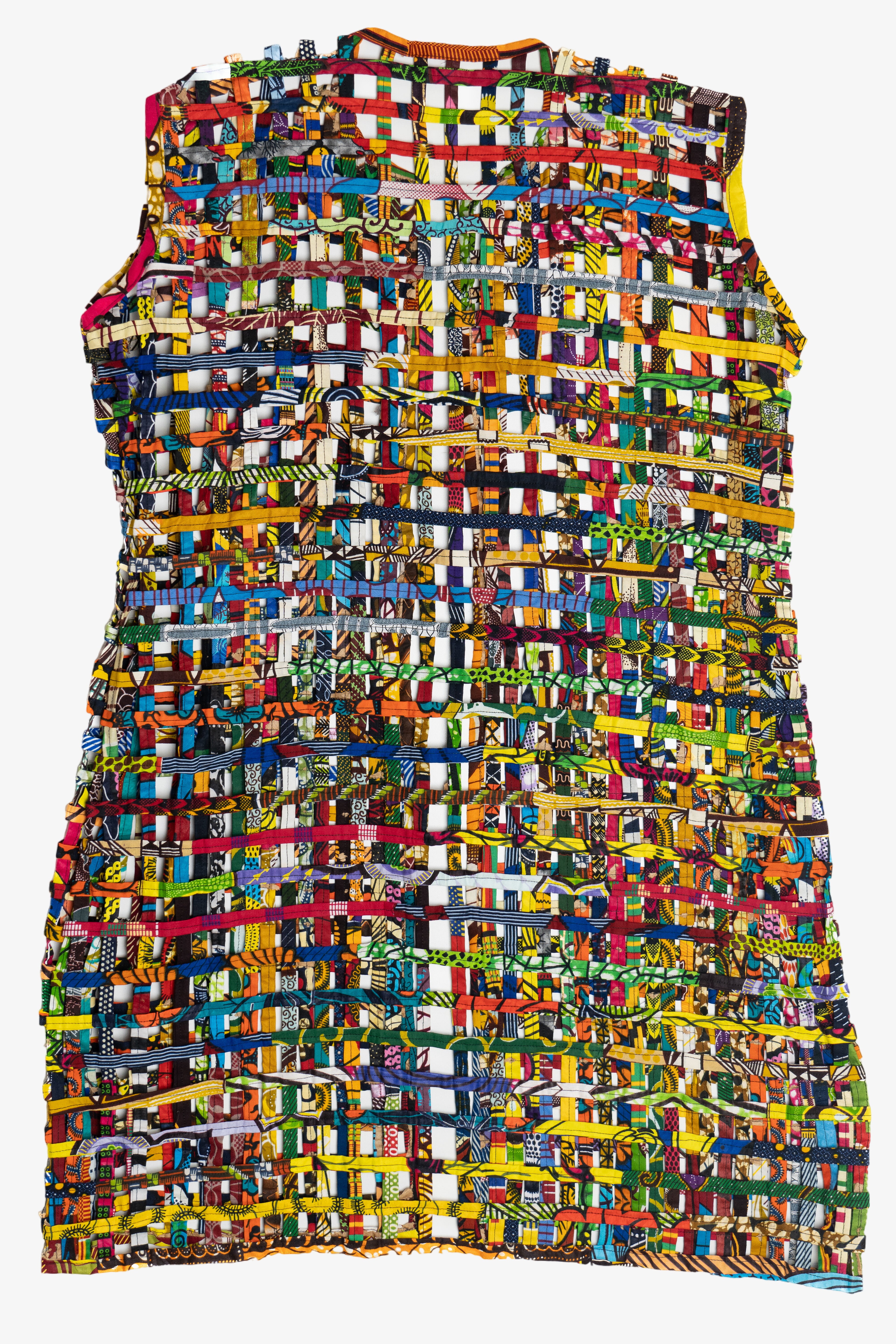 Vintage Open Weave Fiber Art Long Vest (2000s)