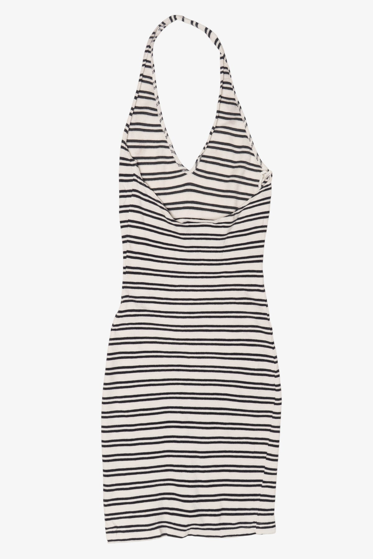 Vintage Nouveau Black And White Striped Halter Dress (1990s)