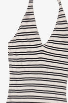 Vintage Nouveau Black And White Striped Halter Dress (1990s)