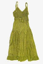 Green Sakkas Bohemian Tiered Embroidered Maxi Dress (2010s)