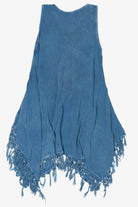 Vintage Embroidered Blue Sleeveless Boho Style Dress (2000s)
