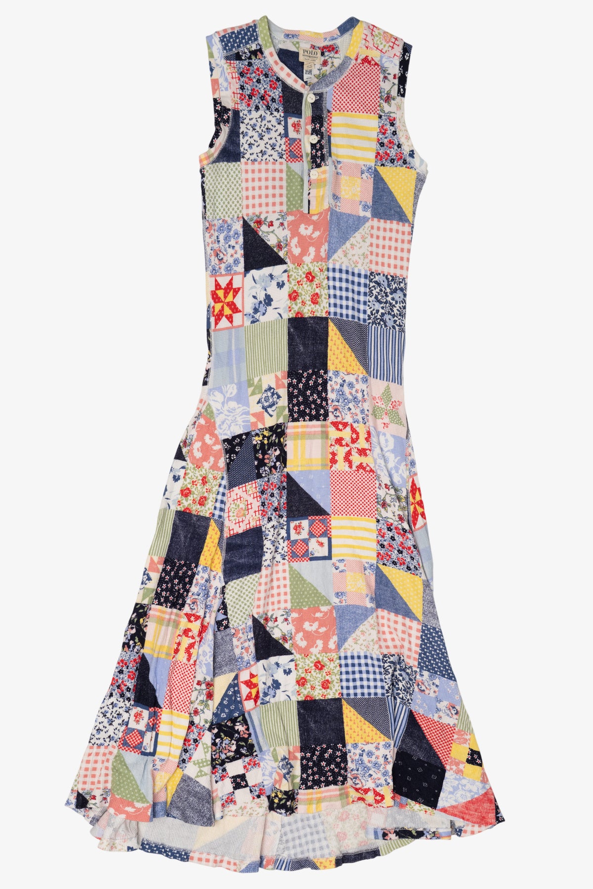 Patchwork Polo Sleeveless Dress (2020s)