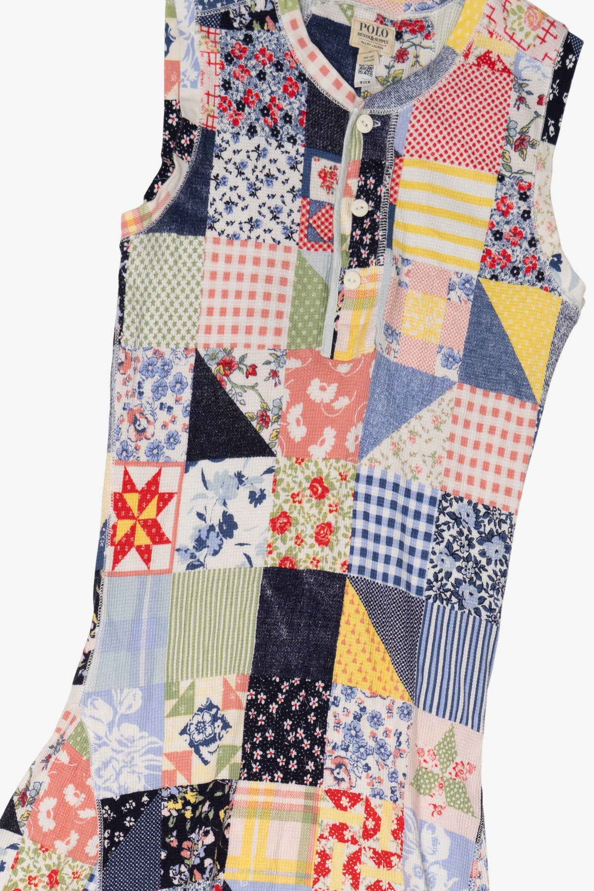 Patchwork Polo Sleeveless Dress (2020s)