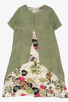 Vintage White Floral And Green Cardigan Dress (1990s)