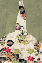 Vintage White Floral And Green Cardigan Dress (1990s)