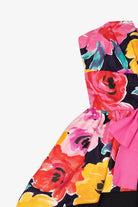 Vintage Hot Pink Floral Darcy ILGWU Union Made Cocktail Party Dress (1980s)