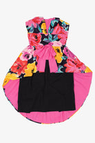 Vintage Hot Pink Floral Darcy ILGWU Union Made Cocktail Party Dress (1980s)