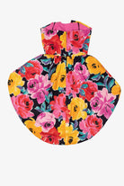 Vintage Hot Pink Floral Darcy ILGWU Union Made Cocktail Party Dress (1980s)