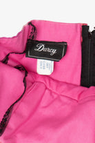 Vintage Hot Pink Floral Darcy ILGWU Union Made Cocktail Party Dress (1980s)
