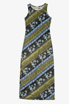 Vintage Green And Blue Filati Floral Maxi Dress (1990s)