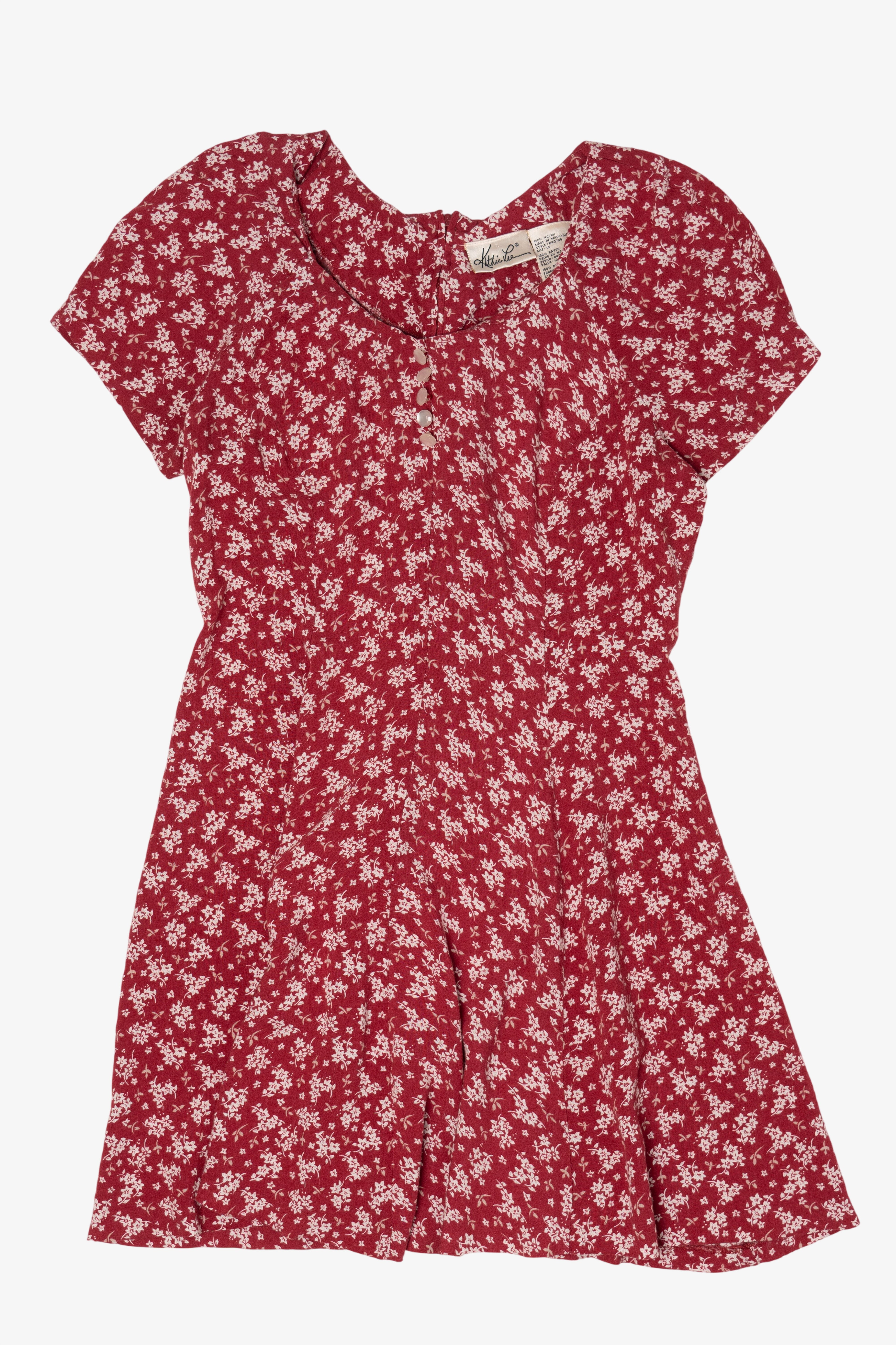 Vintage Red Kathie Lee Floral Dress (1990s)