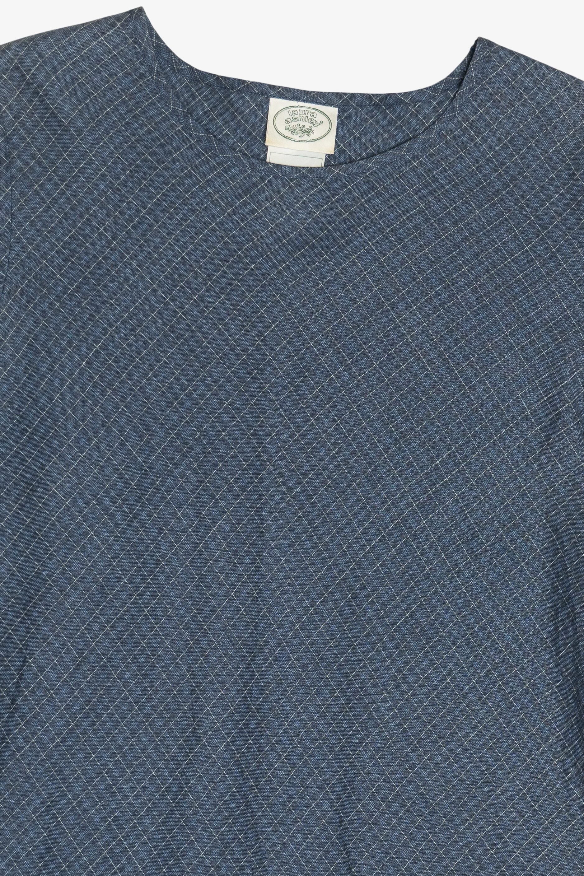 Vintage Laura Ashley Plaid A-Line Midi Dress (1990s)