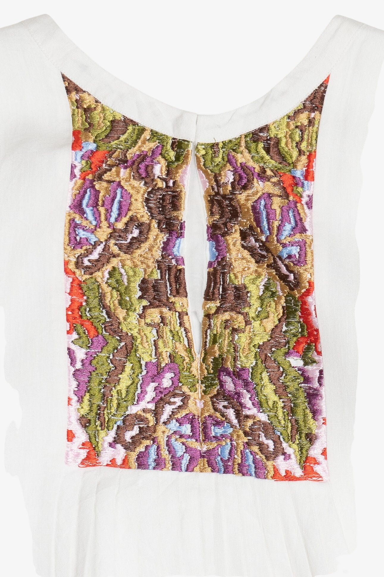 Boho Embroidered Puff Sleeve Mini Dress (2010s)