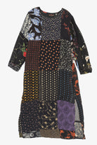 Vintage Black Sacred Threads Square Patches Maxi Dress (1990s)